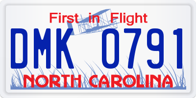 NC license plate DMK0791