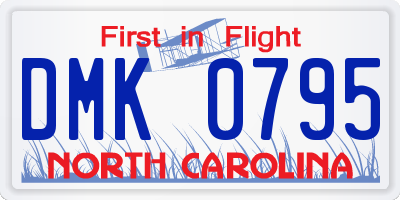 NC license plate DMK0795