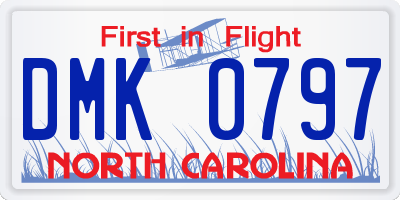 NC license plate DMK0797
