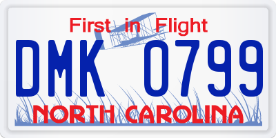 NC license plate DMK0799