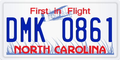 NC license plate DMK0861