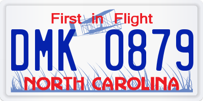 NC license plate DMK0879