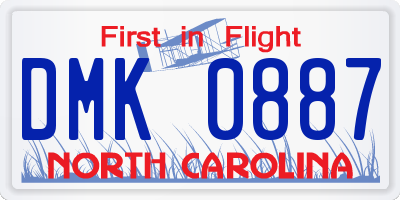 NC license plate DMK0887