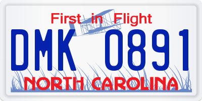 NC license plate DMK0891