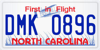 NC license plate DMK0896