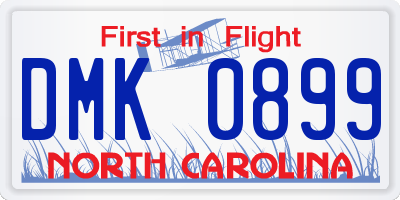 NC license plate DMK0899
