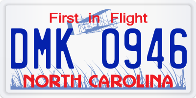 NC license plate DMK0946