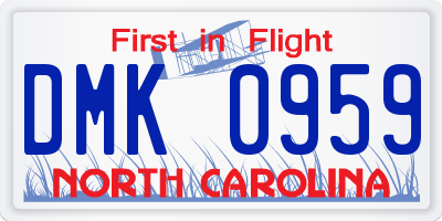 NC license plate DMK0959