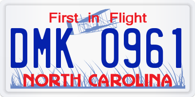 NC license plate DMK0961
