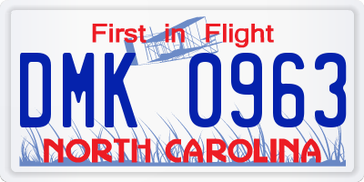 NC license plate DMK0963