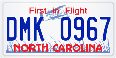 NC license plate DMK0967
