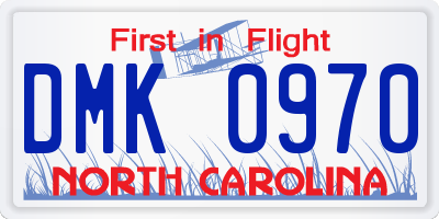 NC license plate DMK0970