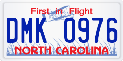 NC license plate DMK0976