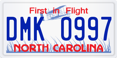 NC license plate DMK0997