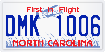 NC license plate DMK1006