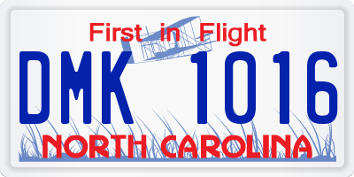 NC license plate DMK1016