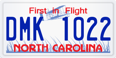 NC license plate DMK1022
