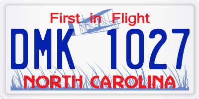 NC license plate DMK1027