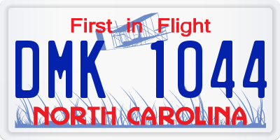 NC license plate DMK1044