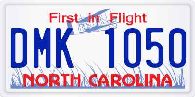 NC license plate DMK1050