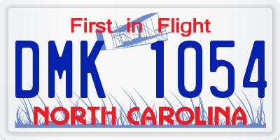 NC license plate DMK1054