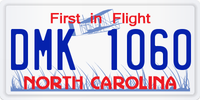 NC license plate DMK1060
