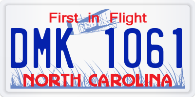 NC license plate DMK1061