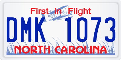 NC license plate DMK1073