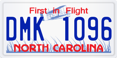 NC license plate DMK1096
