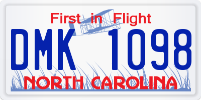 NC license plate DMK1098
