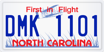 NC license plate DMK1101