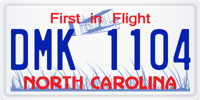NC license plate DMK1104