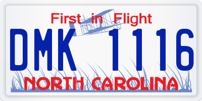 NC license plate DMK1116