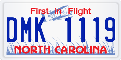 NC license plate DMK1119