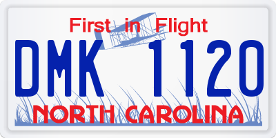 NC license plate DMK1120