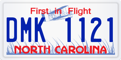 NC license plate DMK1121