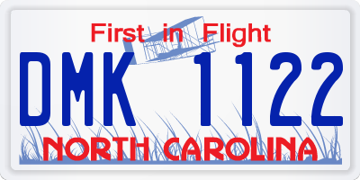 NC license plate DMK1122
