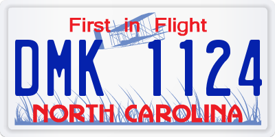 NC license plate DMK1124