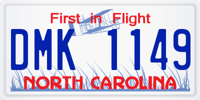 NC license plate DMK1149