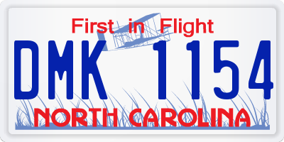 NC license plate DMK1154
