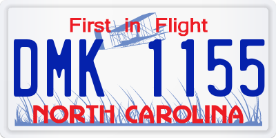 NC license plate DMK1155