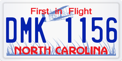 NC license plate DMK1156