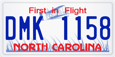 NC license plate DMK1158