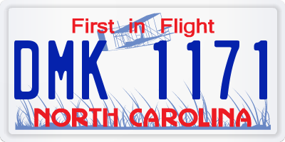 NC license plate DMK1171