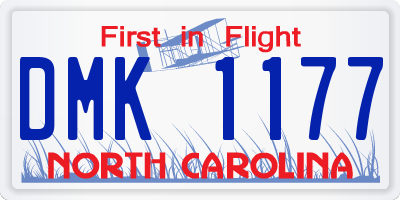 NC license plate DMK1177