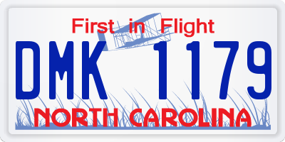NC license plate DMK1179