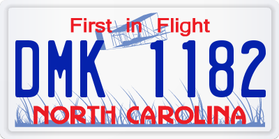 NC license plate DMK1182
