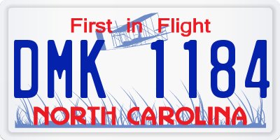 NC license plate DMK1184