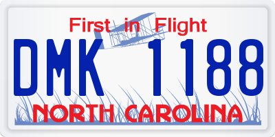 NC license plate DMK1188