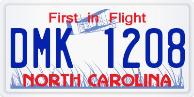 NC license plate DMK1208